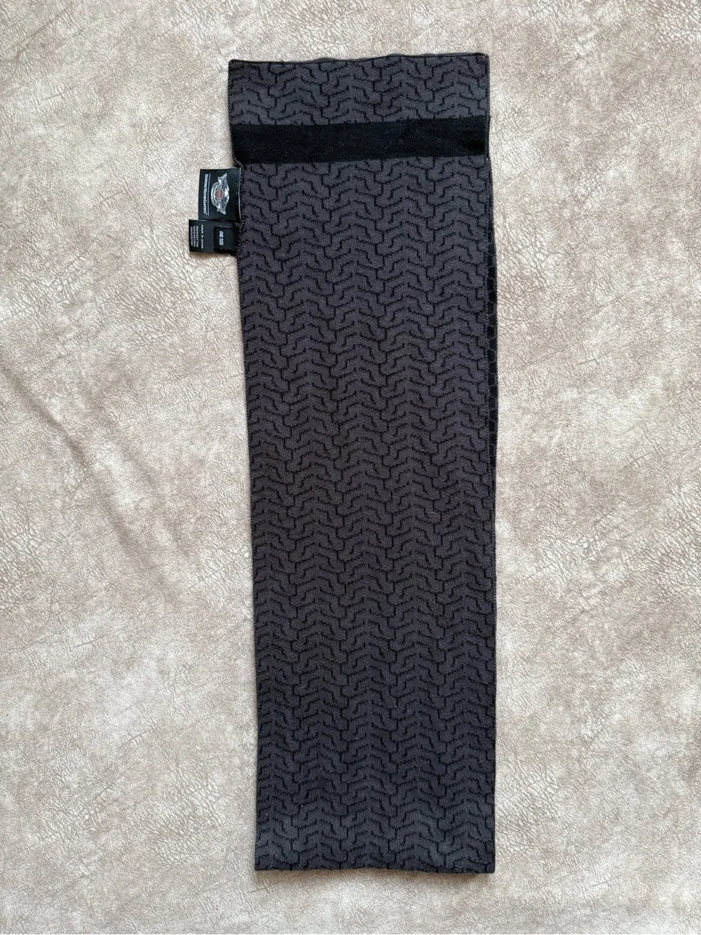 Harley-Davidson Reversible Gray & Black Cotton Scarf